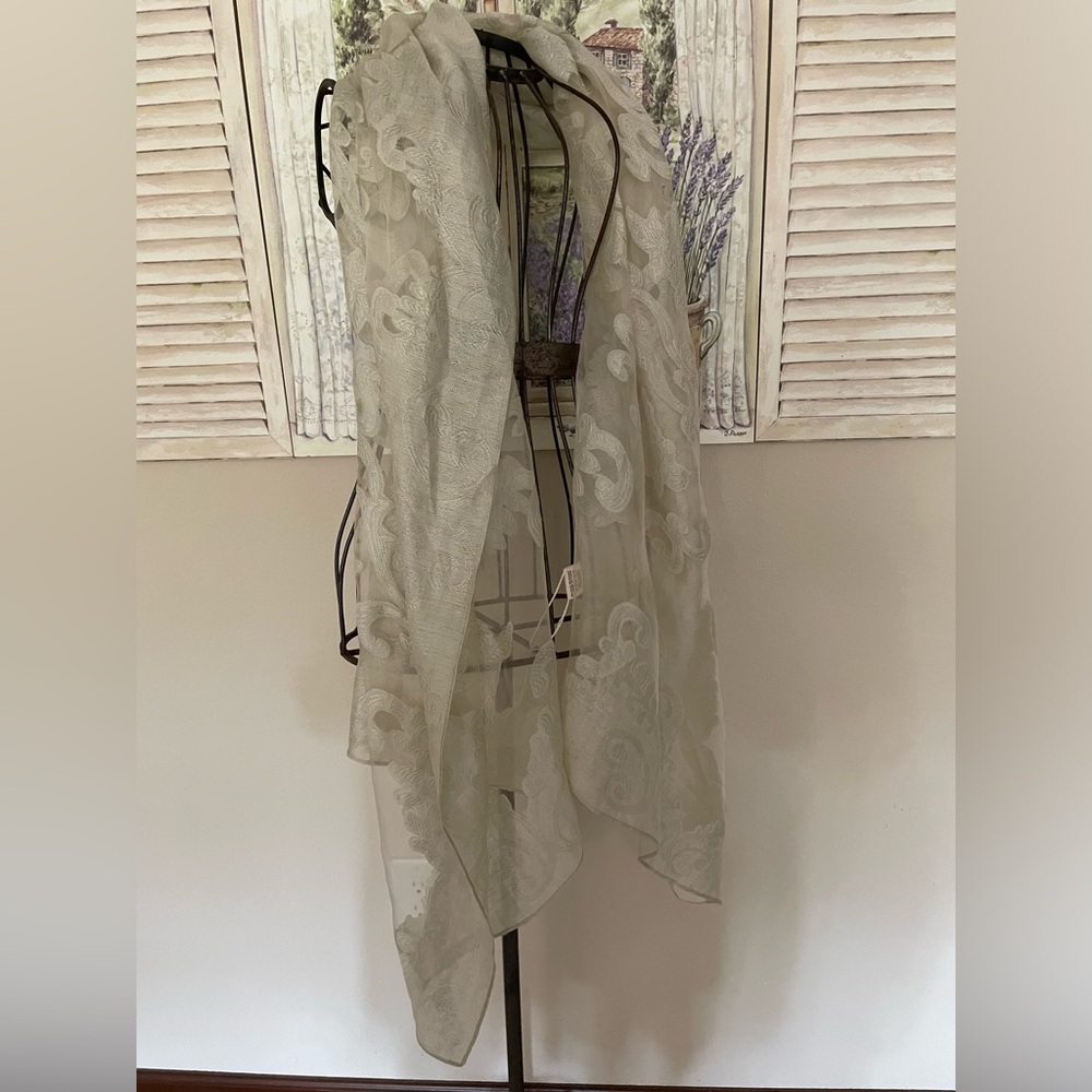 Large Ivory Sheer Scarf Wrap by Pretty Persuasions